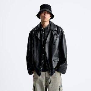 NWT Zara Men’s Oversized Sheep Leather Jacket size M
